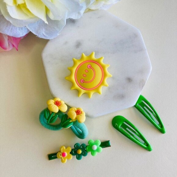 Cute Set 6 PCs Green Hair Clips for Girls & Toddler Snap Clips Barrettes Gift - Picture 3 of 6